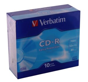 CD-R Verbatim 700 MB / 80 min 52x Slim Extra (10 Pack, 43415)