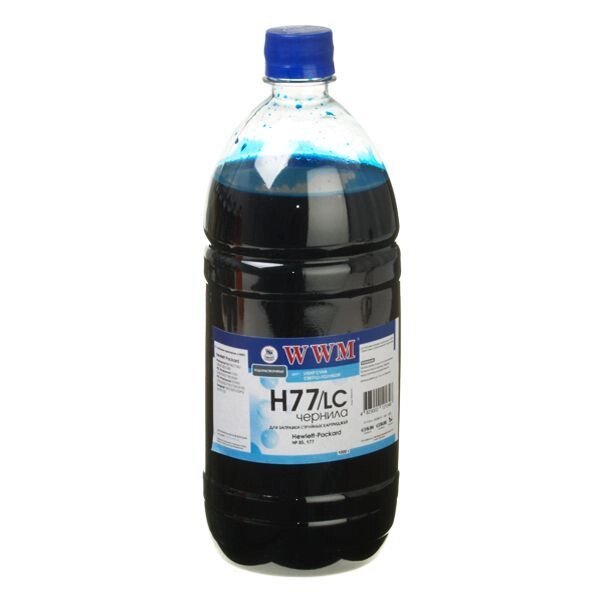 Чорнило Ink (1100 г) HP С8719 / С8721 / С5016 (Light Cyan) H77 / LC від компанії Приватне підприємство "Кваліор" - фото 1