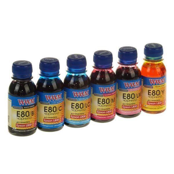 Чорнило Ink (6 * 100 г) EPSON L800 B / C / M / Y / LC / LM E80SET-2 від компанії Приватне підприємство "Кваліор" - фото 1