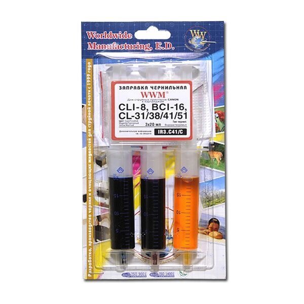 Чорнило InkJet Refill Kit CANON CL-41 C / M / Y (3x20ml) IR3. C41 / C від компанії Приватне підприємство "Кваліор" - фото 1