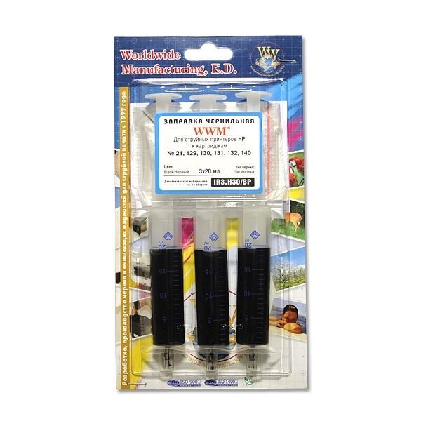 Чорнило InkJet Refill Kit HP C8767A / 8765/9362 Black Pigment (3x20ml) IR3. H30 / BP від компанії Приватне підприємство "Кваліор" - фото 1