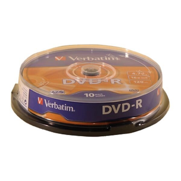 Диск DVD-R Verbatim 4.7 GB / 120 min 16x (10 pcs Cake Box) (43523) від компанії Приватне підприємство "Кваліор" - фото 1