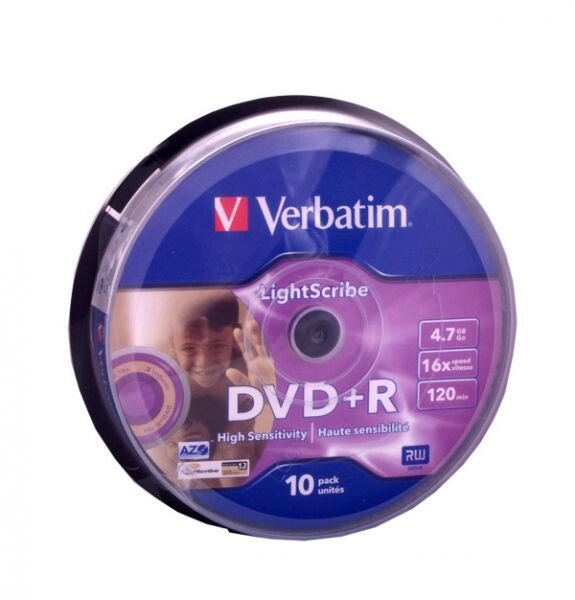 Диск DVD + R Verbatim 4.7 GB / 120 min 16x Silver (10 pcs Cake Box) (43498) від компанії Приватне підприємство "Кваліор" - фото 1