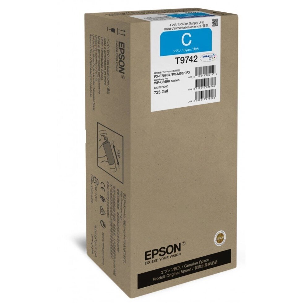 Картридж струменевий EPSON WF-C869R Сyan XXL, 84 000 стр. (C13T974200) від компанії Приватне підприємство "Кваліор" - фото 1