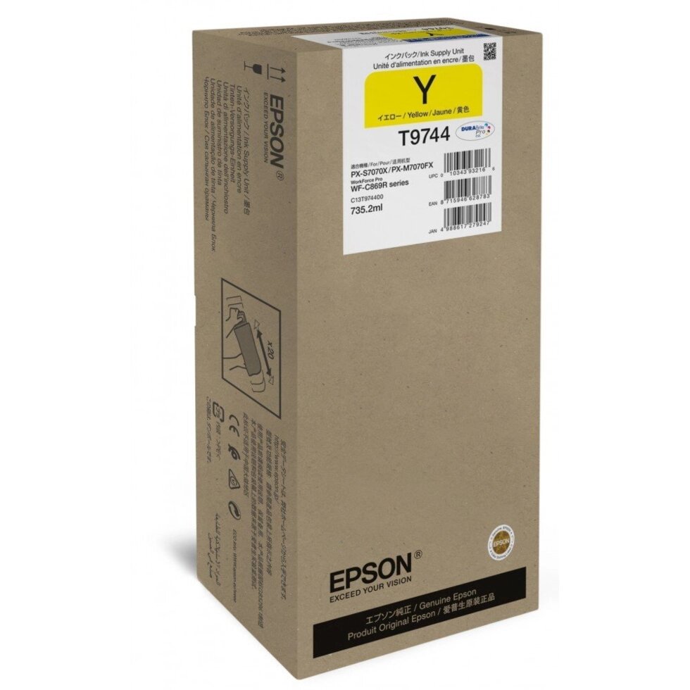 Картридж струменевий EPSON WF-C869R Yellow XXL, 84 000 стр. (C13T974400) від компанії Приватне підприємство "Кваліор" - фото 1