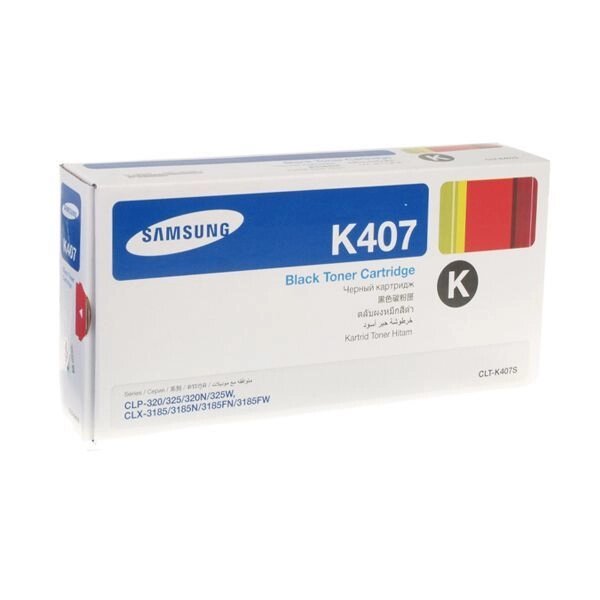 Картридж Toner Cart. Samsung CLP-320 / 320N / 325 / CLX-3185 Black (1.5K, @ 5%, CLT-K407S) від компанії Приватне підприємство "Кваліор" - фото 1