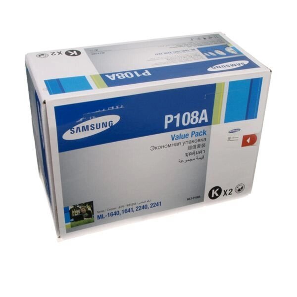 Картридж Toner Cart. Samsung ML-1640/1641/2240/2241 2Х1,5К (MLT-P108A) Value Pack від компанії Приватне підприємство "Кваліор" - фото 1