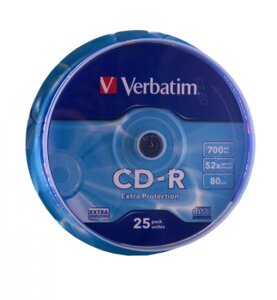 CD-R Verbatim 700 MB / 80 min 52x Extra (25 pcs Cake Box, 43432)