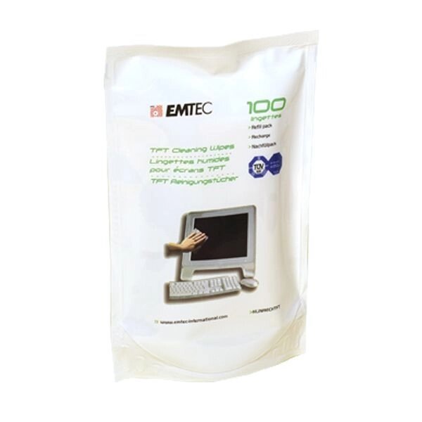 Серветки EMTEC Refill 100 шт "3 in 1 TFT Screen Cleaning" (TFT / PDA / LCD) від компанії Приватне підприємство "Кваліор" - фото 1