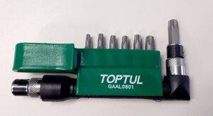 Набір біт TORX toptul 1/4" T10H-T40H + г-подібний перехідник 8 од. GAAL0801