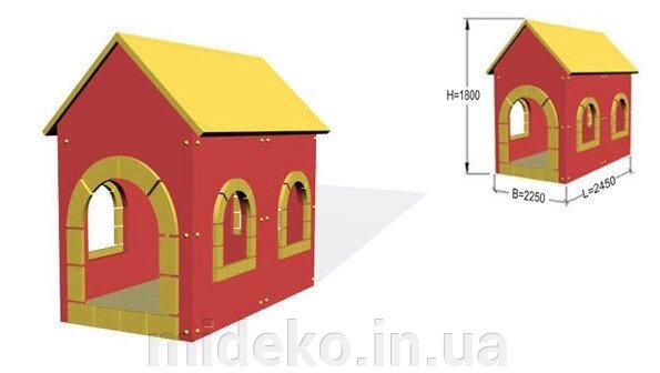 Дитяча хатинка для вулиці від компанії ТОВ "МІДЕКО ГРУП" облаштування дитячих і спортивних майданчиків - фото 1