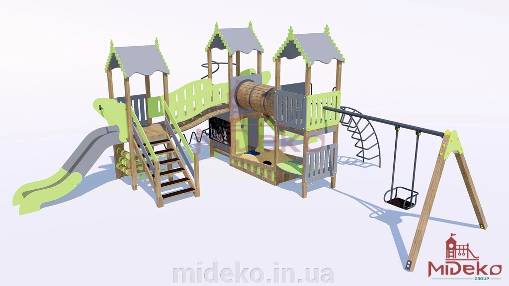 Дитячий ігровий майданчик "Веселка" MIDEKO від компанії ТОВ "МІДЕКО ГРУП" облаштування дитячих і спортивних майданчиків - фото 1