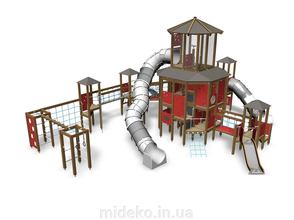 Дитячий комплекс "Фортеця-II" від компанії ТОВ "МІДЕКО ГРУП" облаштування дитячих і спортмайданчиків - фото 1