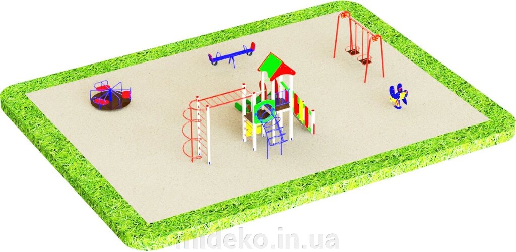 Дитячий майданчик 3310 від компанії ТОВ "МІДЕКО ГРУП" облаштування дитячих і спортивних майданчиків - фото 1