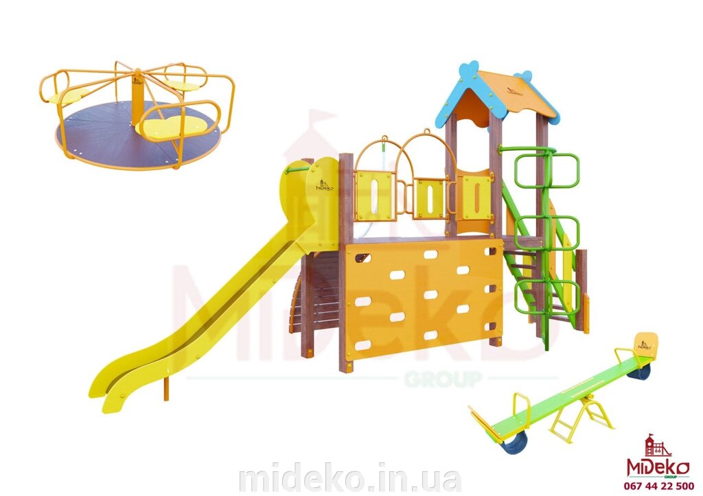 Дитячий майданчик 5444 від компанії ТОВ "МІДЕКО ГРУП" облаштування дитячих і спортивних майданчиків - фото 1