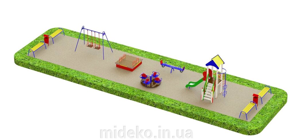 Дитячий майданчик 6190 від компанії ТОВ "МІДЕКО ГРУП" облаштування дитячих і спортивних майданчиків - фото 1