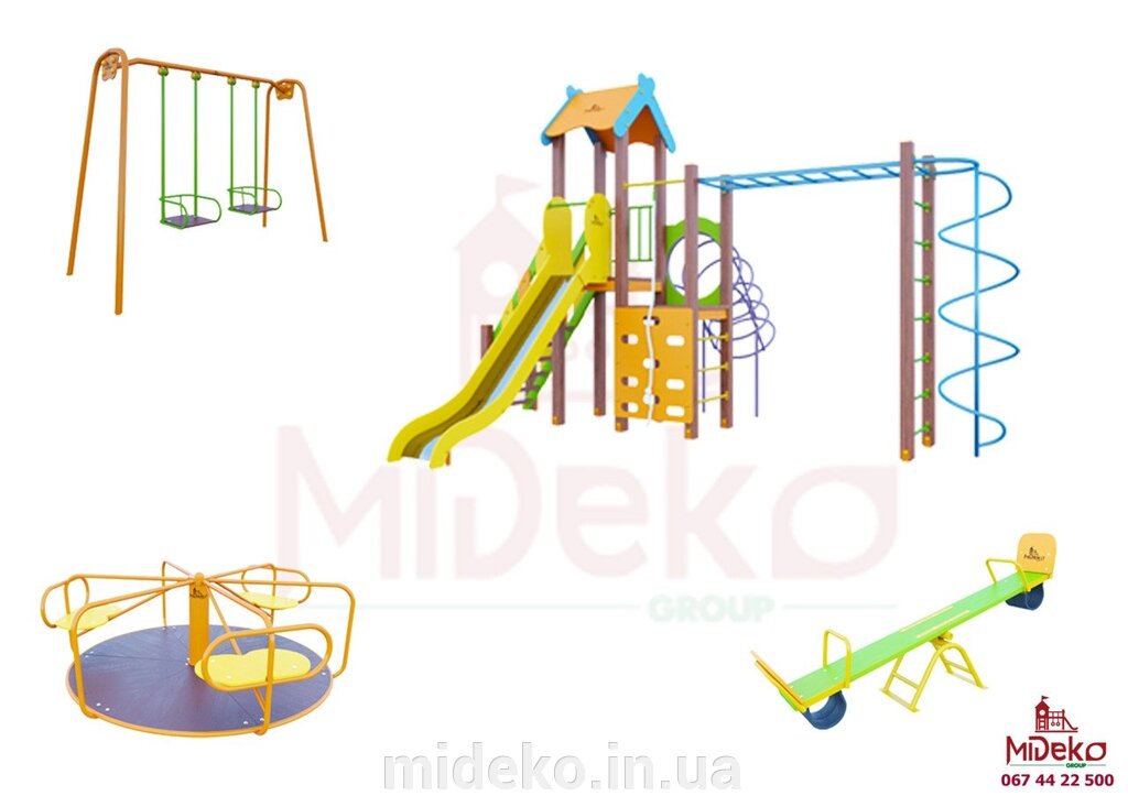 Дитячий майданчик 6319 від компанії ТОВ "МІДЕКО ГРУП" облаштування дитячих і спортивних майданчиків - фото 1