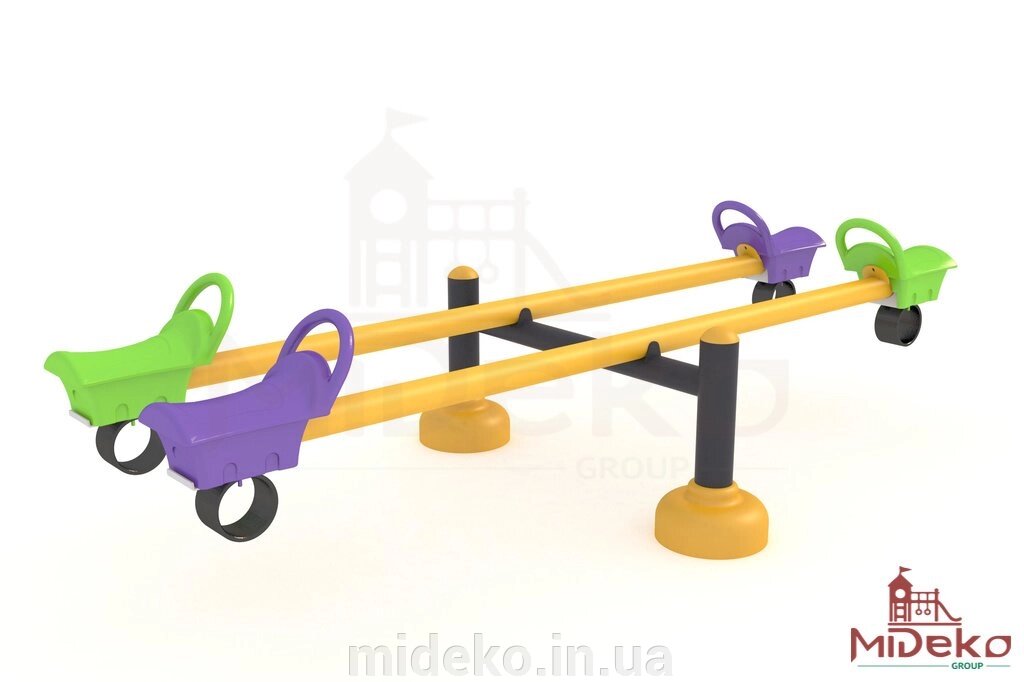 Гойдалка-балансир подвійний MIDEKO від компанії ТОВ "МІДЕКО ГРУП" облаштування дитячих і спортивних майданчиків - фото 1