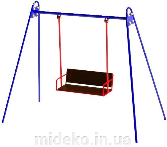 Гойдалка із широким сидінням MIDEKO від компанії ТОВ "МІДЕКО ГРУП" облаштування дитячих і спортивних майданчиків - фото 1