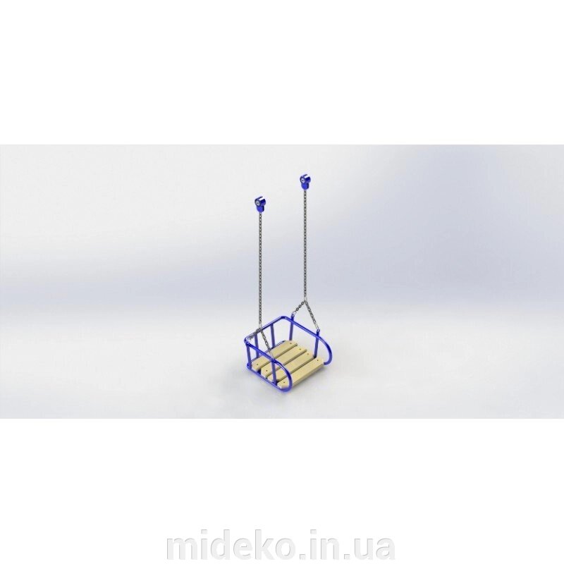 Гойдалка на ланцюгах (дерв'яне сидіння) MIDEKO від компанії ТОВ "МІДЕКО ГРУП" облаштування дитячих і спортивних майданчиків - фото 1