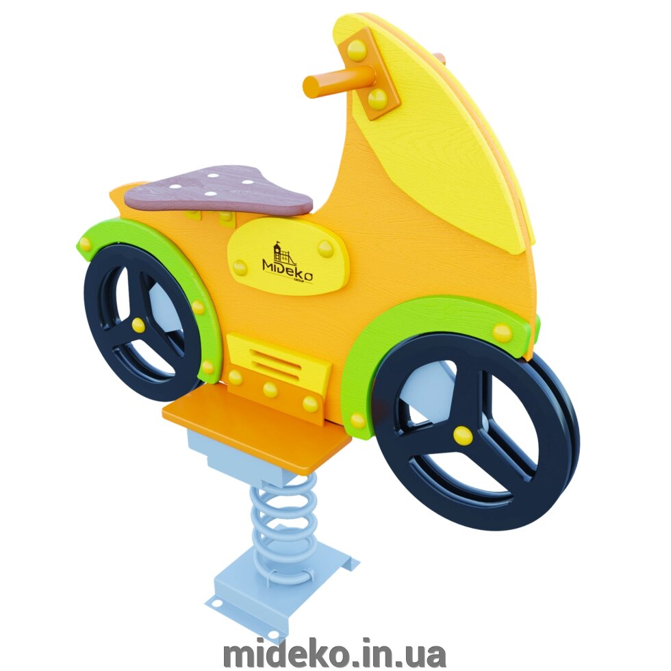 Гойдалка на пружині "Мотоцикл" MIDEKO від компанії ТОВ "МІДЕКО ГРУП" облаштування дитячих і спортивних майданчиків - фото 1
