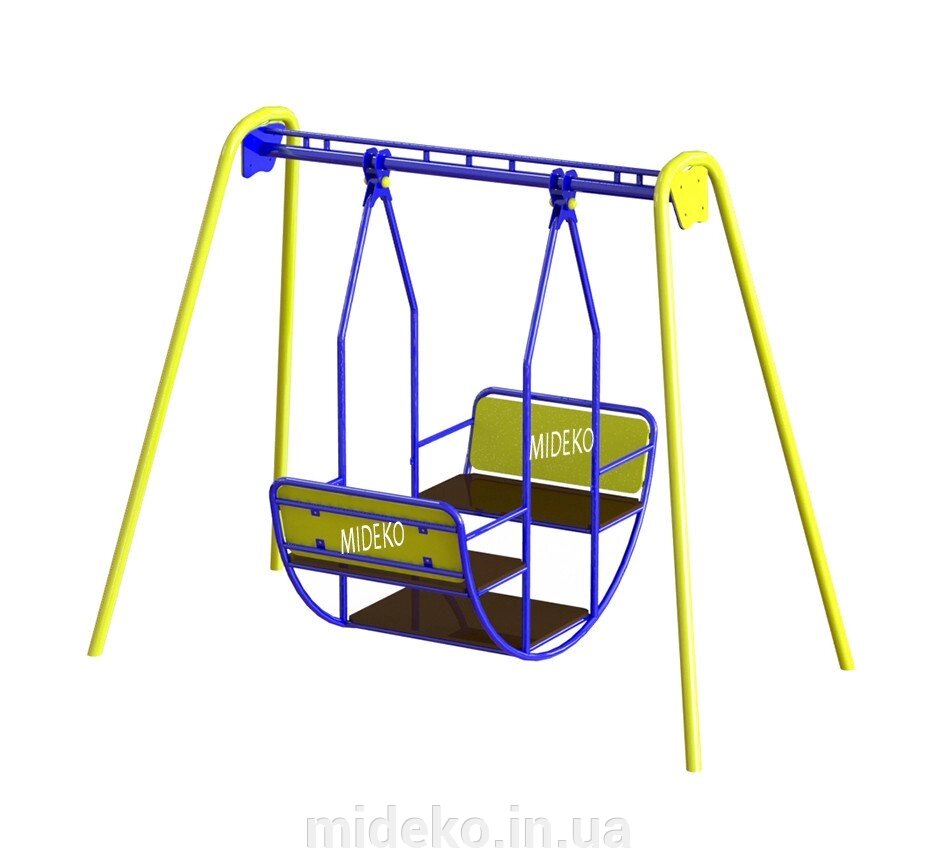 Гойдалки з сидінням "Човник" MIDEKO від компанії ТОВ "МІДЕКО ГРУП" облаштування дитячих і спортивних майданчиків - фото 1