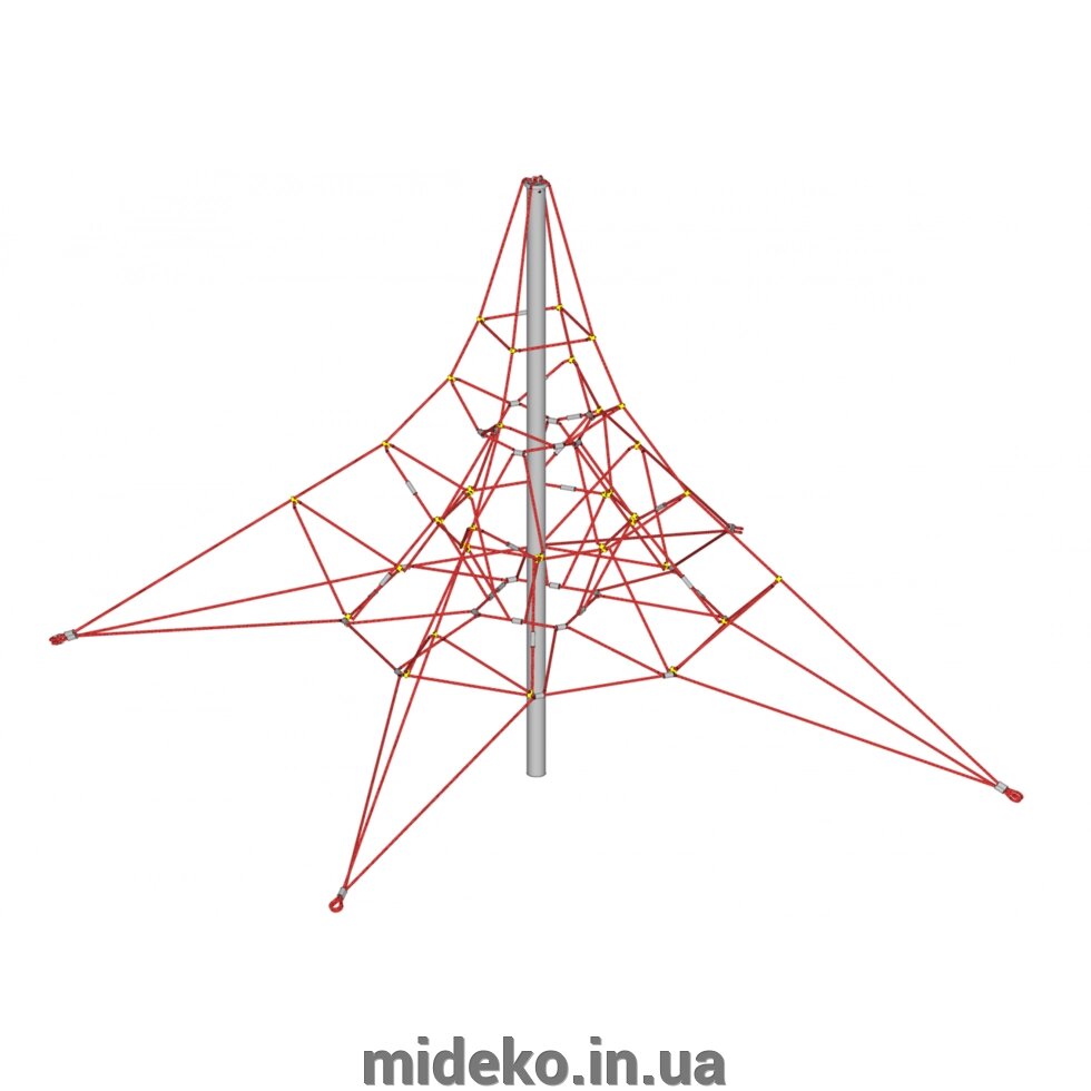 Ігровий канатний комплекс "Піраміда стандарт" від компанії ТОВ "МІДЕКО ГРУП" облаштування дитячих і спортивних майданчиків - фото 1