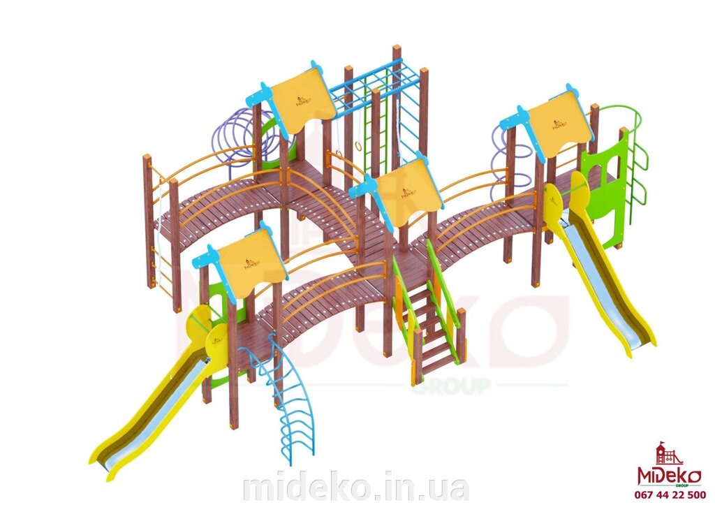 Ігровий комплекс "Брунер 120" MIDEKO від компанії ТОВ "МІДЕКО ГРУП" облаштування дитячих і спортивних майданчиків - фото 1