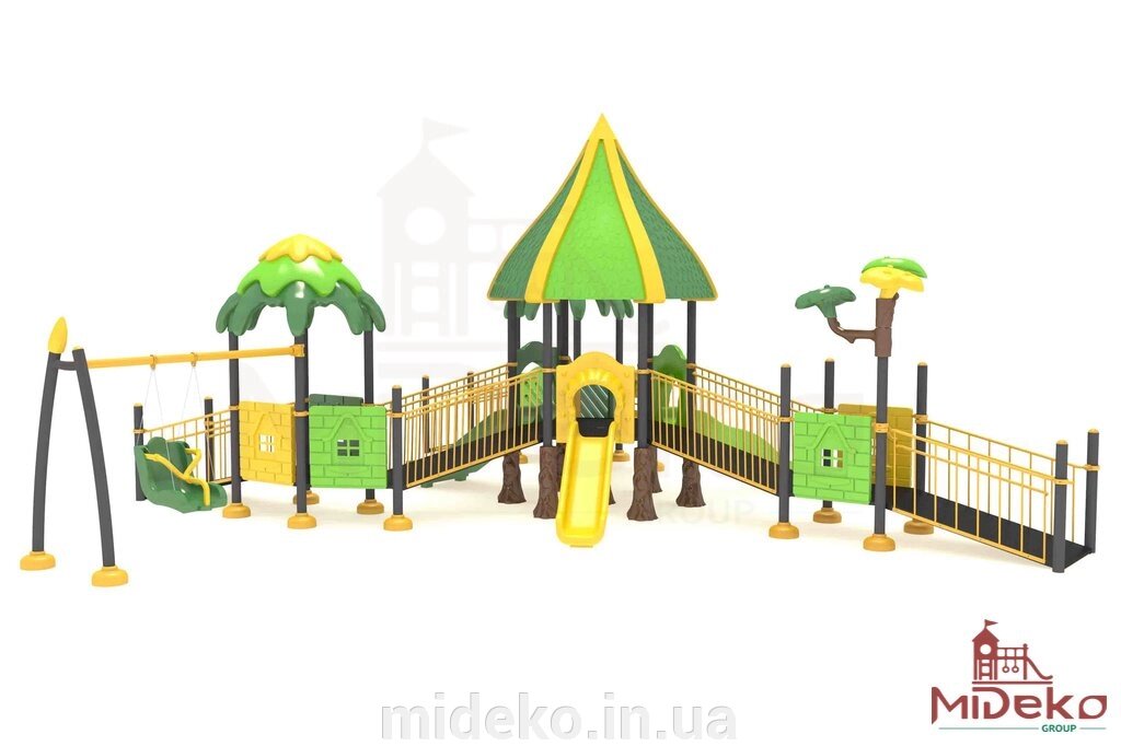 Ігровий комплекс для дітей з ОФВ "Джунглі" MIDEKO від компанії ТОВ "МІДЕКО ГРУП" облаштування дитячих і спортивних майданчиків - фото 1