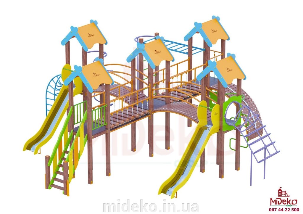 Ігровий комплекс "Еллі 120" MIDEKO від компанії ТОВ "МІДЕКО ГРУП" облаштування дитячих і спортивних майданчиків - фото 1
