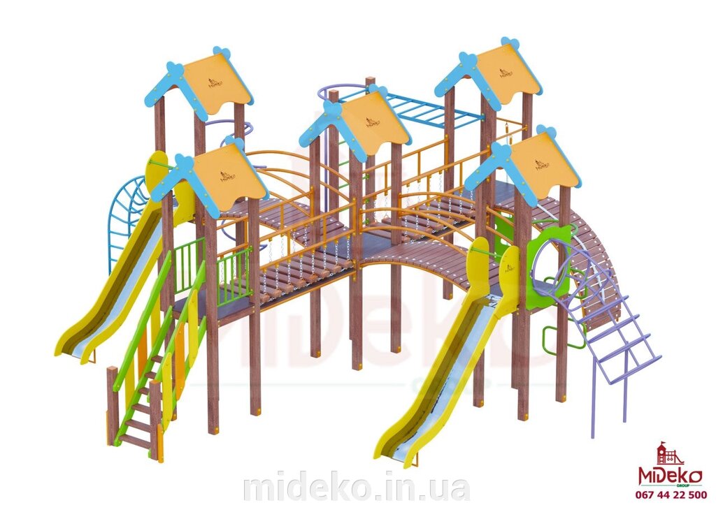 Ігровий комплекс "Еллі 150" MIDEKO від компанії ТОВ "МІДЕКО ГРУП" облаштування дитячих і спортивних майданчиків - фото 1