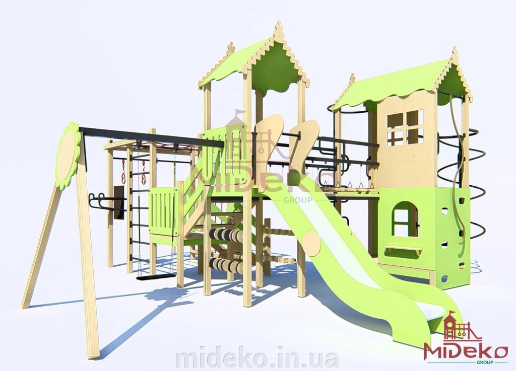 Ігровий комплекс "ELLI120-142" Mideko від компанії ТОВ "МІДЕКО ГРУП" облаштування дитячих і спортивних майданчиків - фото 1