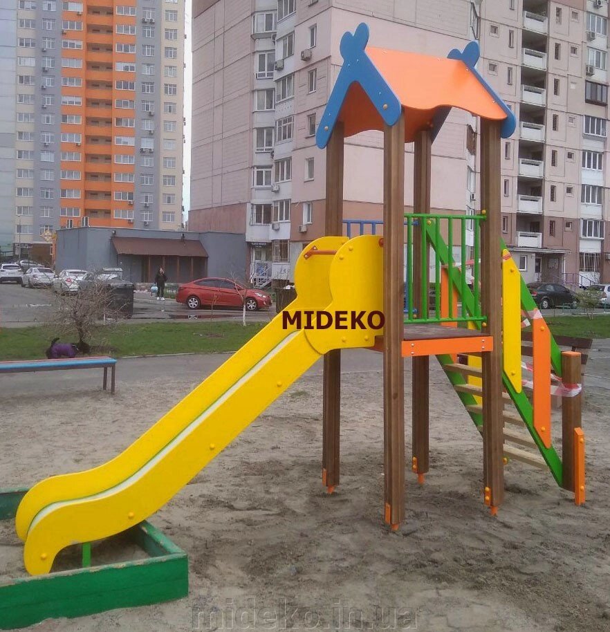 Ігровий комплекс однобаштовий "Рут" MIDEKO 120 від компанії ТОВ "МІДЕКО ГРУП" облаштування дитячих і спортивних майданчиків - фото 1