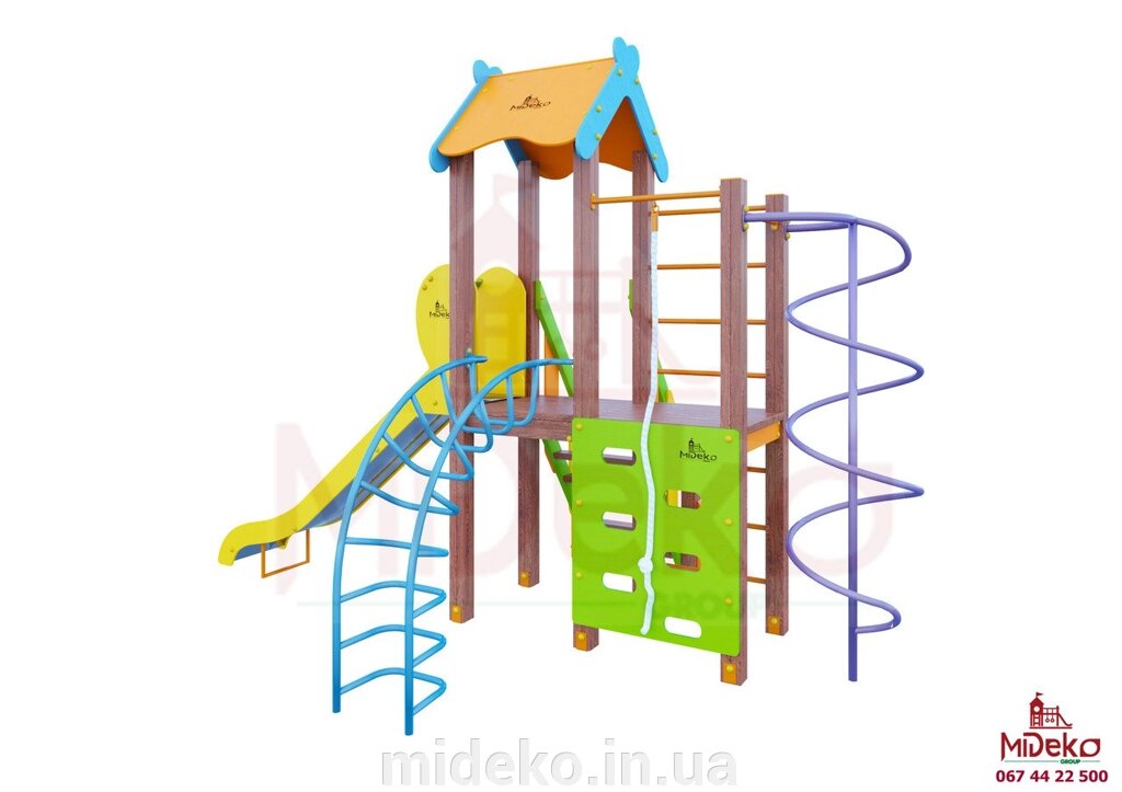 Ігровий комплекс "Sally 120" MIDEKO} від компанії ТОВ "МІДЕКО ГРУП" облаштування дитячих і спортивних майданчиків - фото 1