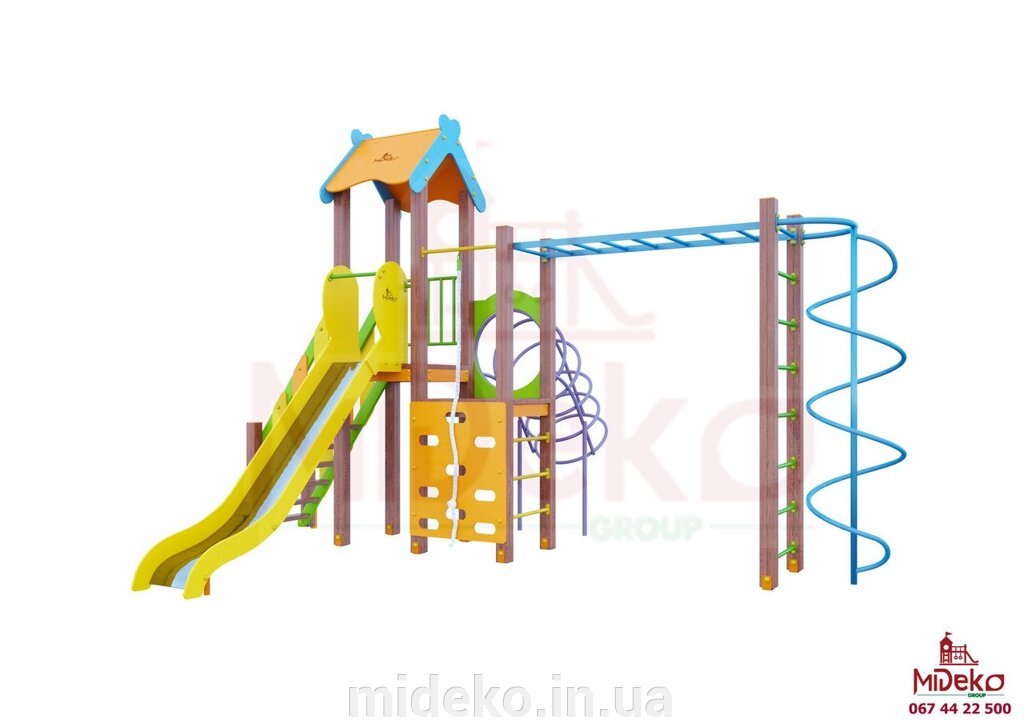 Ігровий комплекс "Тріно" MIDEKO від компанії ТОВ "МІДЕКО ГРУП" облаштування дитячих і спортивних майданчиків - фото 1