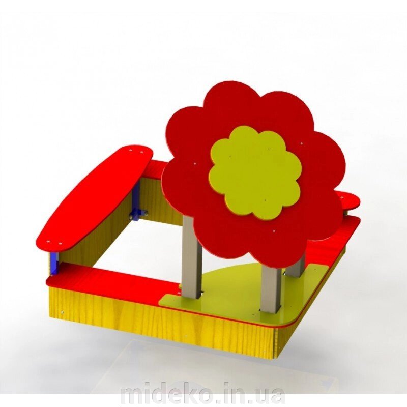 Пісочній дворик "Квітка" MIDEKO від компанії ТОВ "МІДЕКО ГРУП" облаштування дитячих і спортивних майданчиків - фото 1