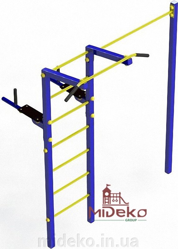 Універсальний спортивний вуличний тренажер - 206 "MIDEKO" від компанії ТОВ "МІДЕКО ГРУП" облаштування дитячих і спортивних майданчиків - фото 1