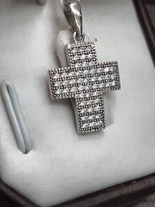 Срібний Хрестик в родії з цирконієм