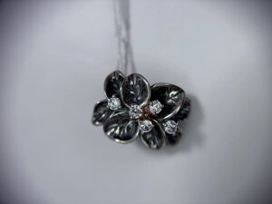 Срібний кулон підвіска квітка чарівна