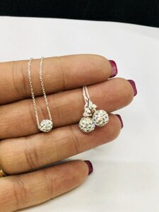 Срібне намисто - ланцюг кристалів Swarovski