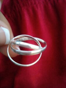Серебряное кольцо тройное, розмір 19