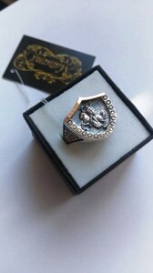 Срібний перстень з золотими напайками Георгій Побідоносець-Зберігач DARIY 140п