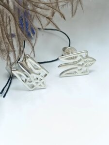 Сережки гвоздики тризуб срібло 925 проби