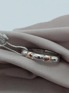 Жіноче срібний перстень із золотими пластинами 16 р.