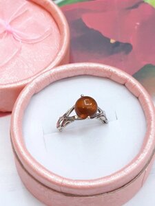 Жіноче срібний перстень в родії Янтар 16р