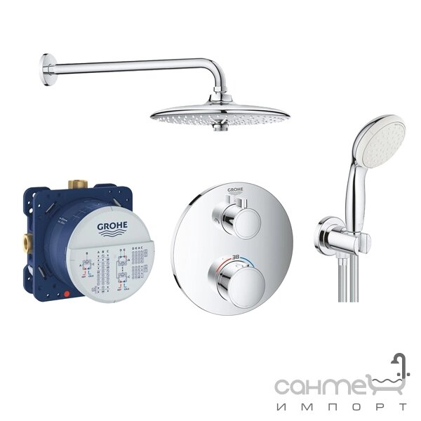 Душова система прихованого монтажу з термостатом Grohe Grohtherm 34614SC5 хром від компанії Інтернет-гіпермаркет сантехніки та опалення сантехніка. od. ua - фото 1