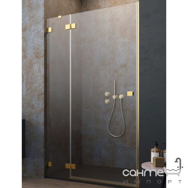 Двері для душової кабіни Radaway Essenza Pro Gold DWJ 10099130-09-01L Золото, прозоре скло, ліворуч від компанії Інтернет-гіпермаркет сантехніки та опалення сантехніка. od. ua - фото 1