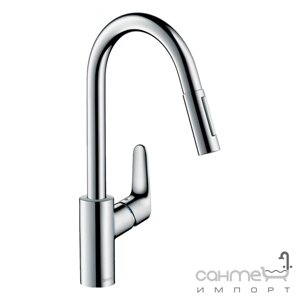 Змішувач для кухні з висувним вигнанням Hansgrohe Focus 240 73880000 хром