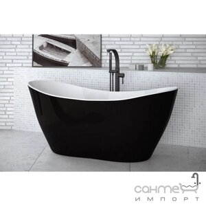Отдельностоящая ванна з сифоном Besco PMD Piramida Viya 160 Black & White