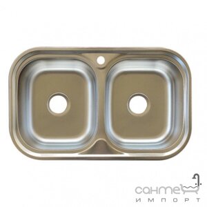 Смішна кухонна мийка, товщина 0,8 мм, округлий платиновий 7848 д нержавіючої сталі/декору